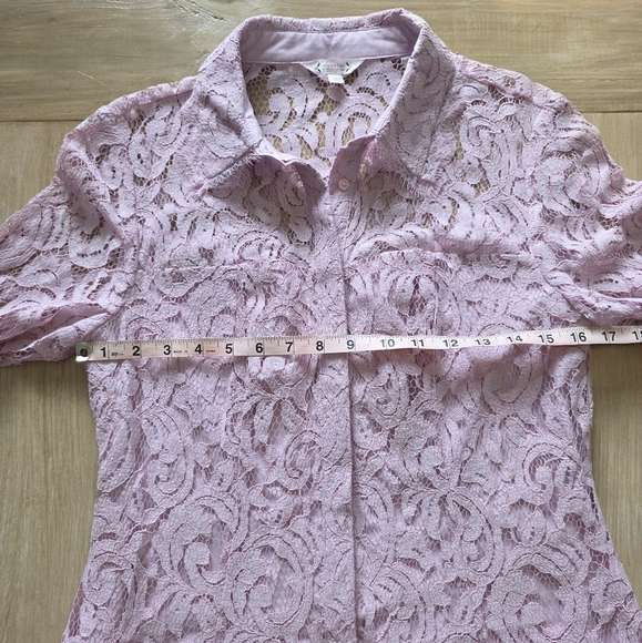 NWOT Nanette Lepore Lilac Lace Long Sleeve Shirt Dress – Size 10 - Picture 6 of 12